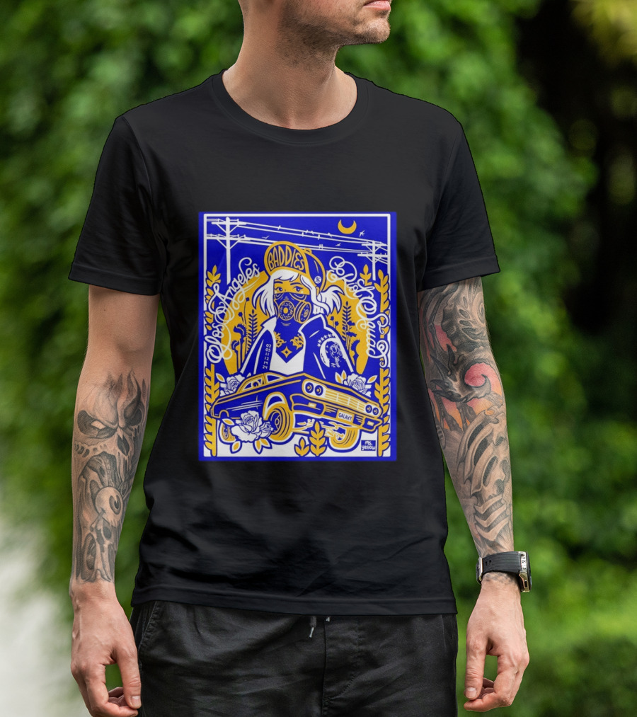 Baddies Los Angeles Riot Squad Galaxy Car Artwork By Ms. Yellow T-Shirt