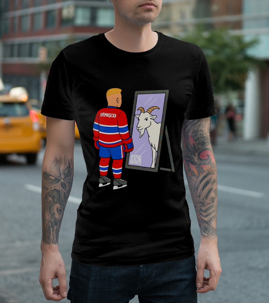 Ivan Demidov Montreal Canadiens Demigod Goat Mirror Reflection T-Shirt