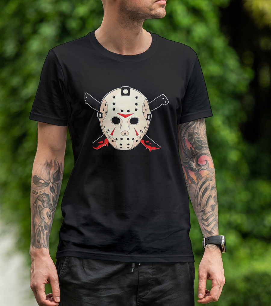 Jason Voorhees Mask Machete Horror Friday The 13th T-Shirt