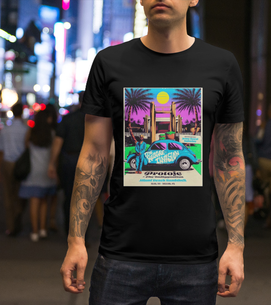 Protoje And The Indiggnation The Reggae Invasion Miami Beach Bandshell May 2 2026 Jesse Royal Dubwise T-Shirt