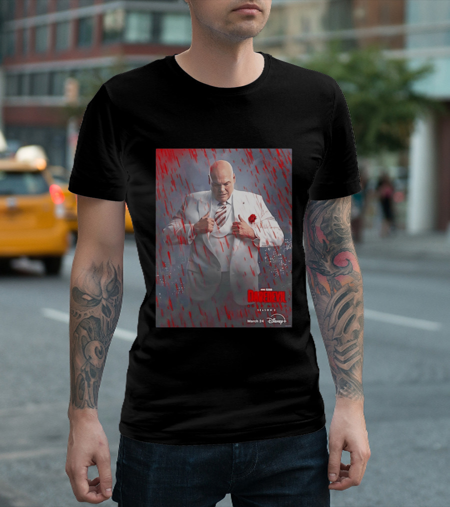Marvel Studios Daredevil Born Again Season 2 Kingpin March 24 Disney Plus T-Shirt