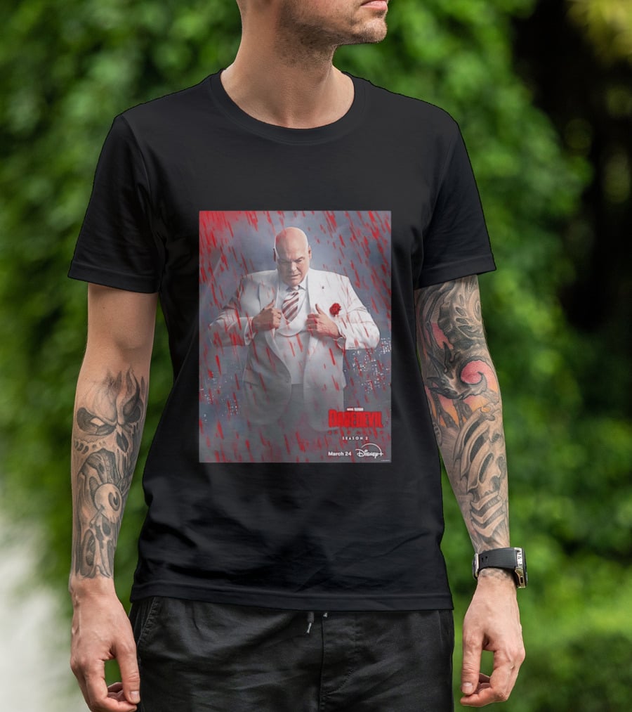 Marvel Studios Daredevil Born Again Season 2 Kingpin March 24 Disney Plus T-Shirt