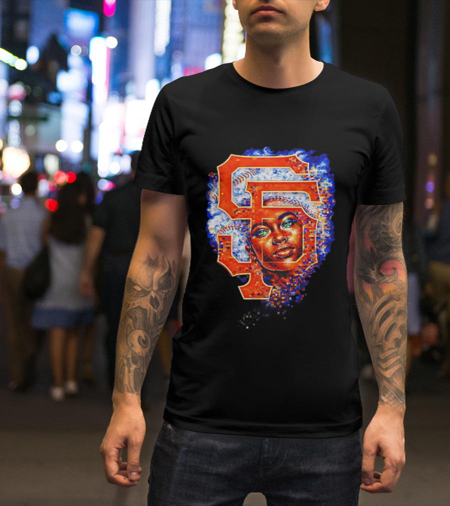 San Francisco Giants Black Heritage Night 2026 Baseball SF Logo Afro T-Shirt