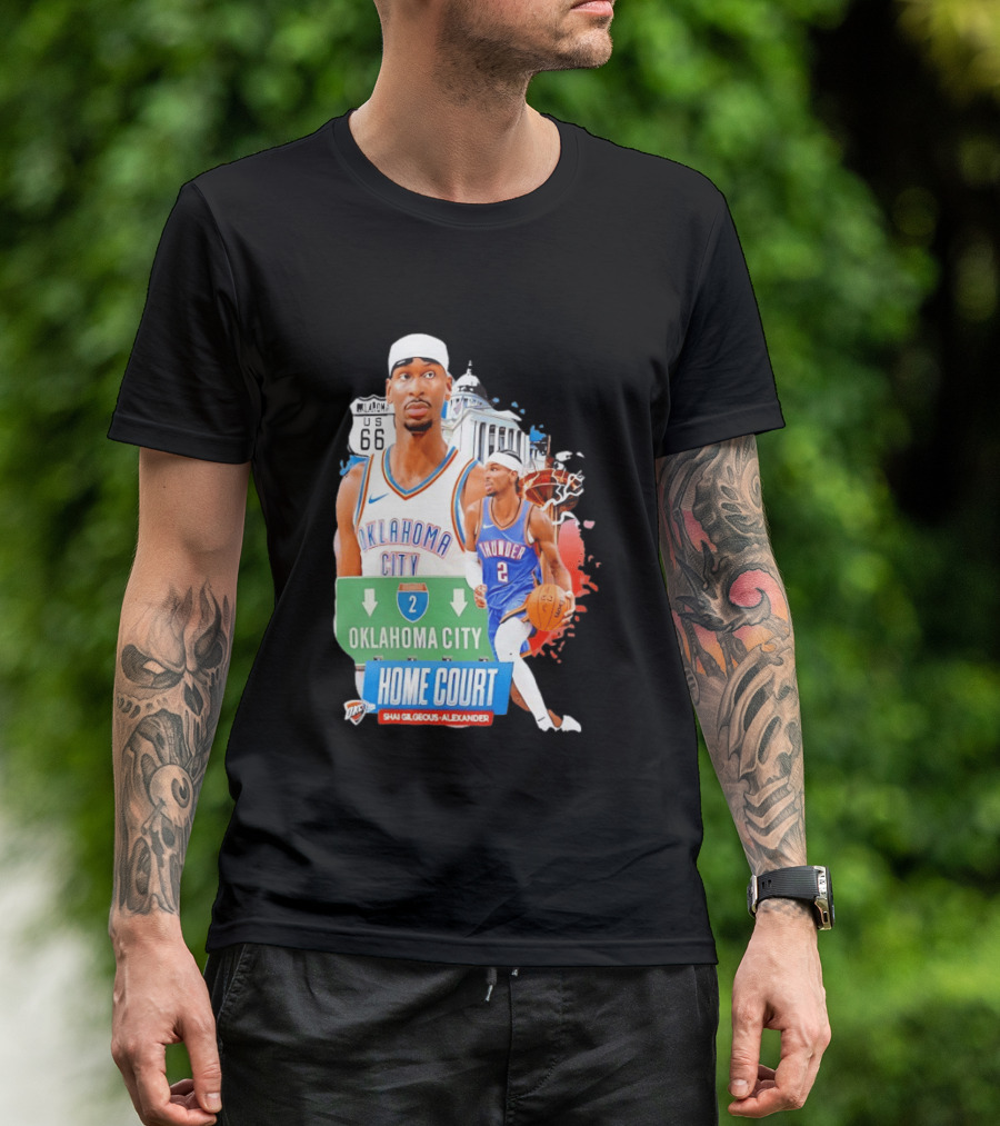 Oklahoma City Thunder Home Court Shai Gilgeous Alexander Route 66 T-Shirt