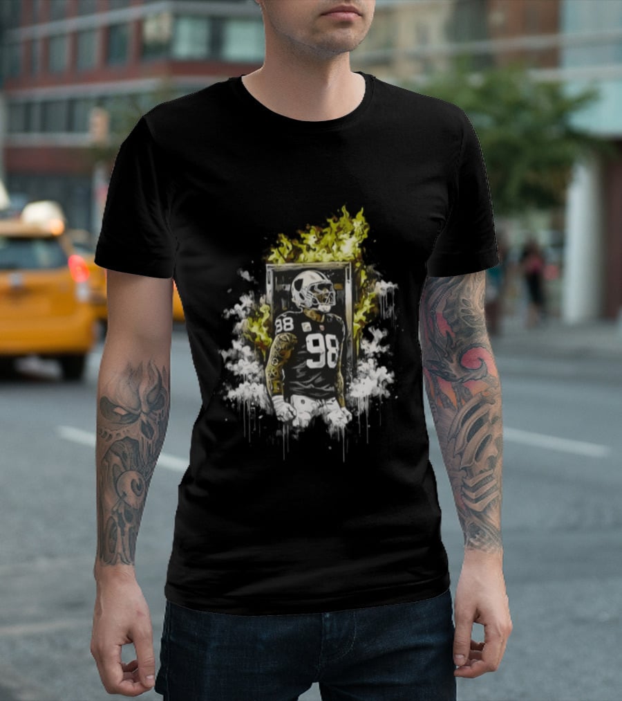 Maxx Crosby Las Vegas Raiders I'm Back Number 98 Fiery Comeback T-Shirt