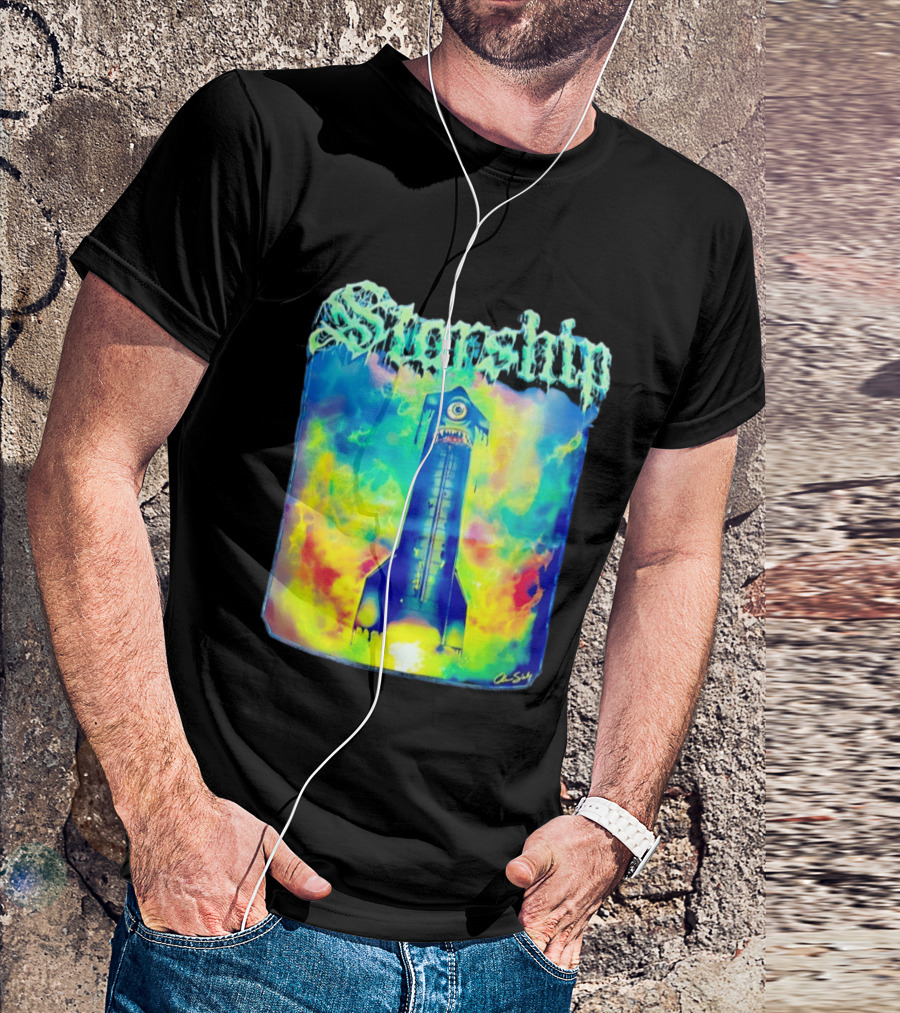 Starship Colorful Cyclops Monster Rocket Explosion T-Shirt
