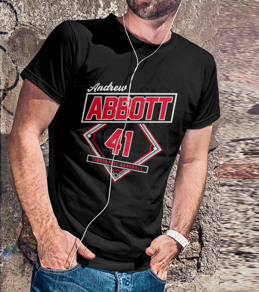 Andrew Abbott 41 Cincinnati Reds Baseball T-Shirt