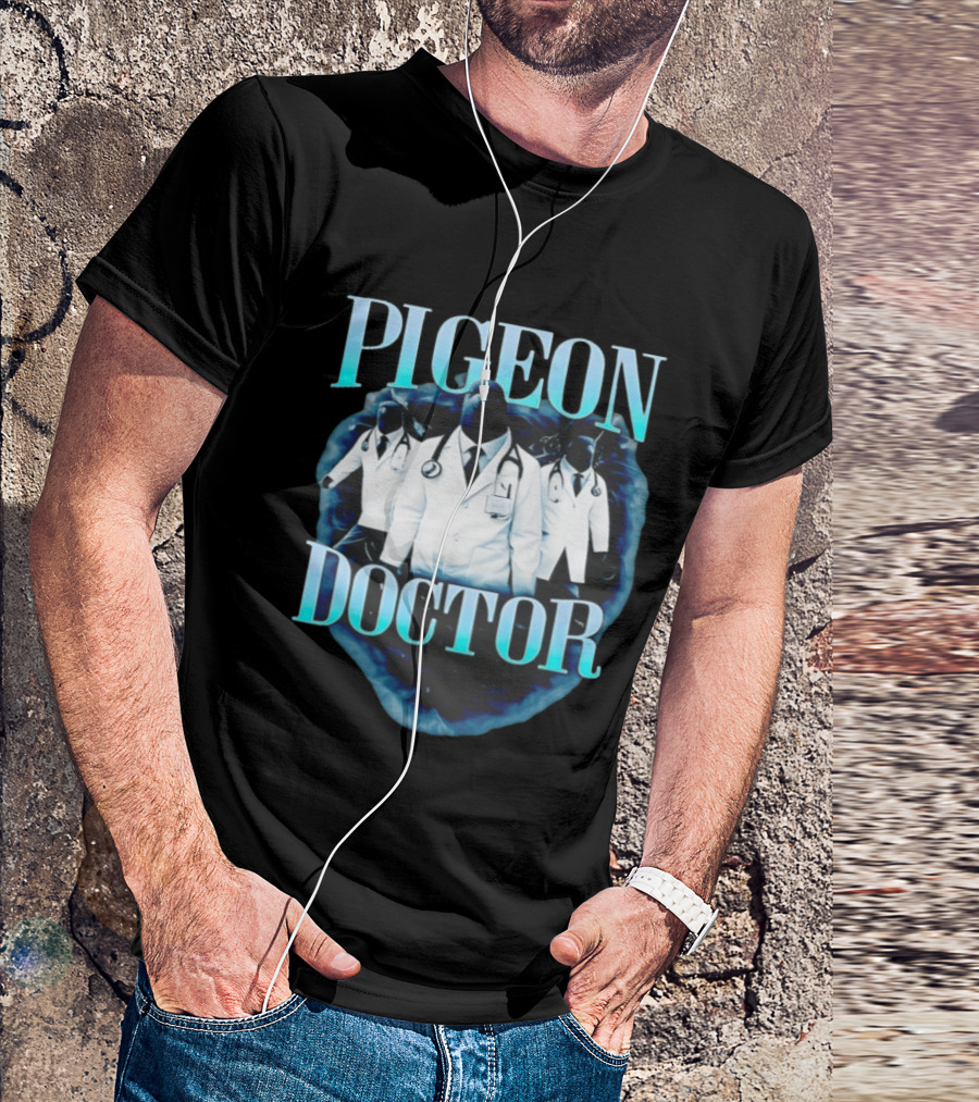 Pigeon Doctor Medical Humor Surreal Stethoscope T-Shirt