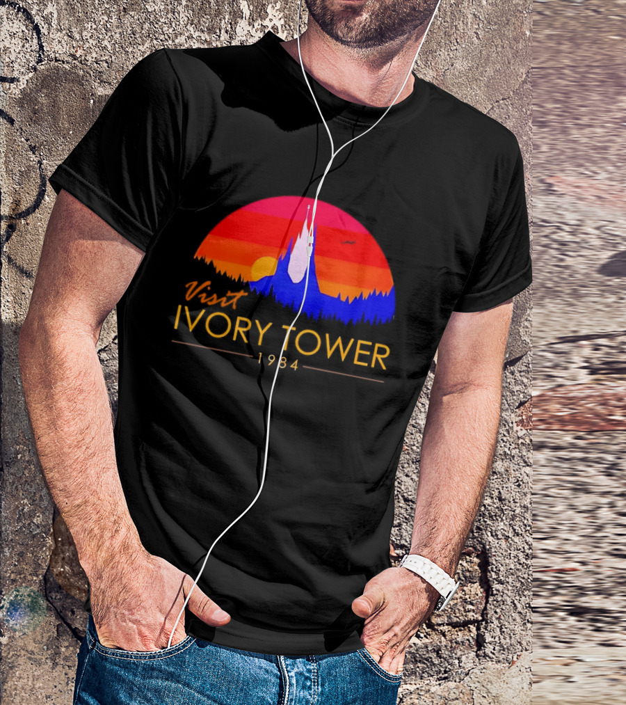 Visit Ivory Tower 1984 Sunset Silhouette The Neverending Story T-Shirt