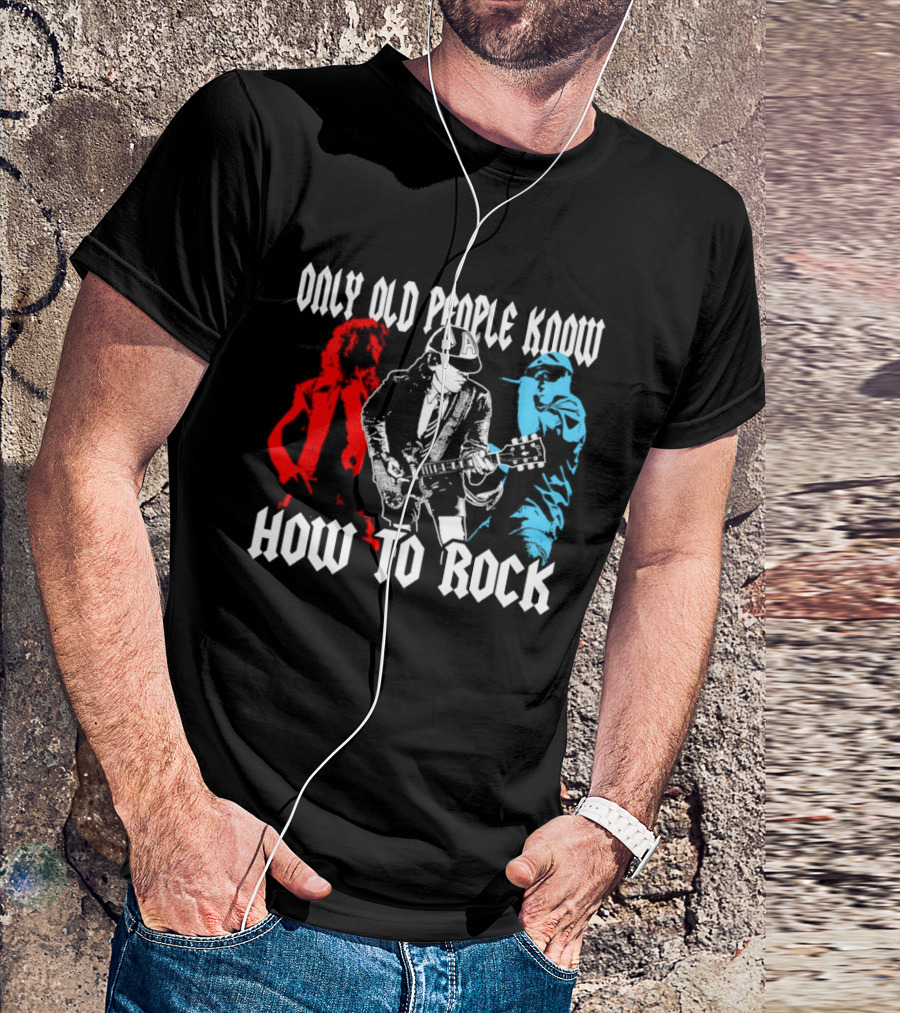 AC DC Only Old People Know How To Rock Guitar Legends T-Shirt