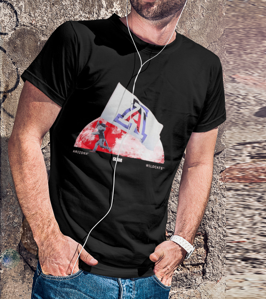 Arizona Wildcats Flag On The Moon SLAM Magazine T-Shirt