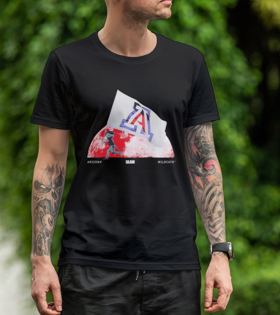 Arizona Wildcats Flag On The Moon SLAM Magazine T-Shirt