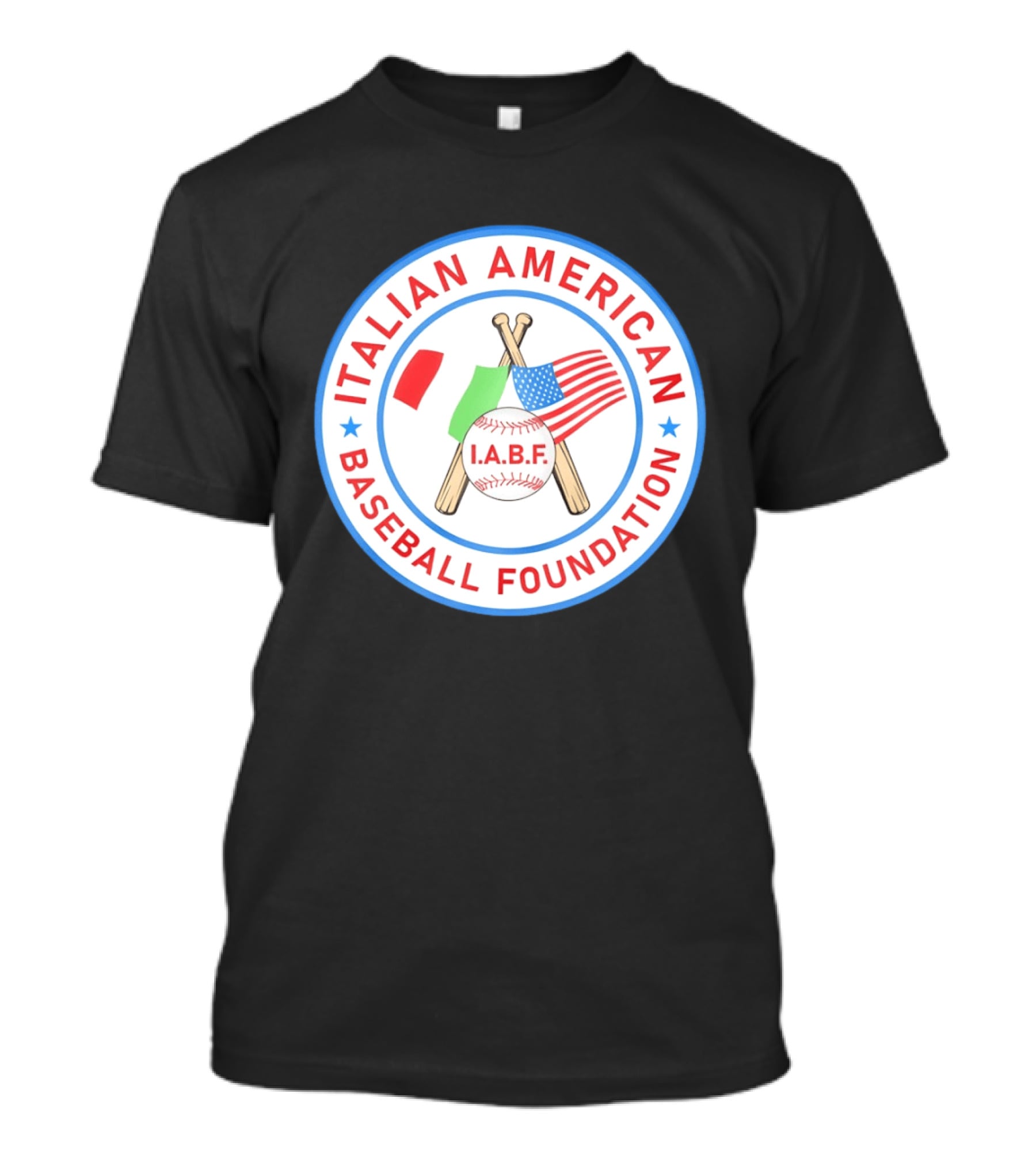 Italian American Baseball Foundation IABF Flags And Crossed Bats T-Shirt