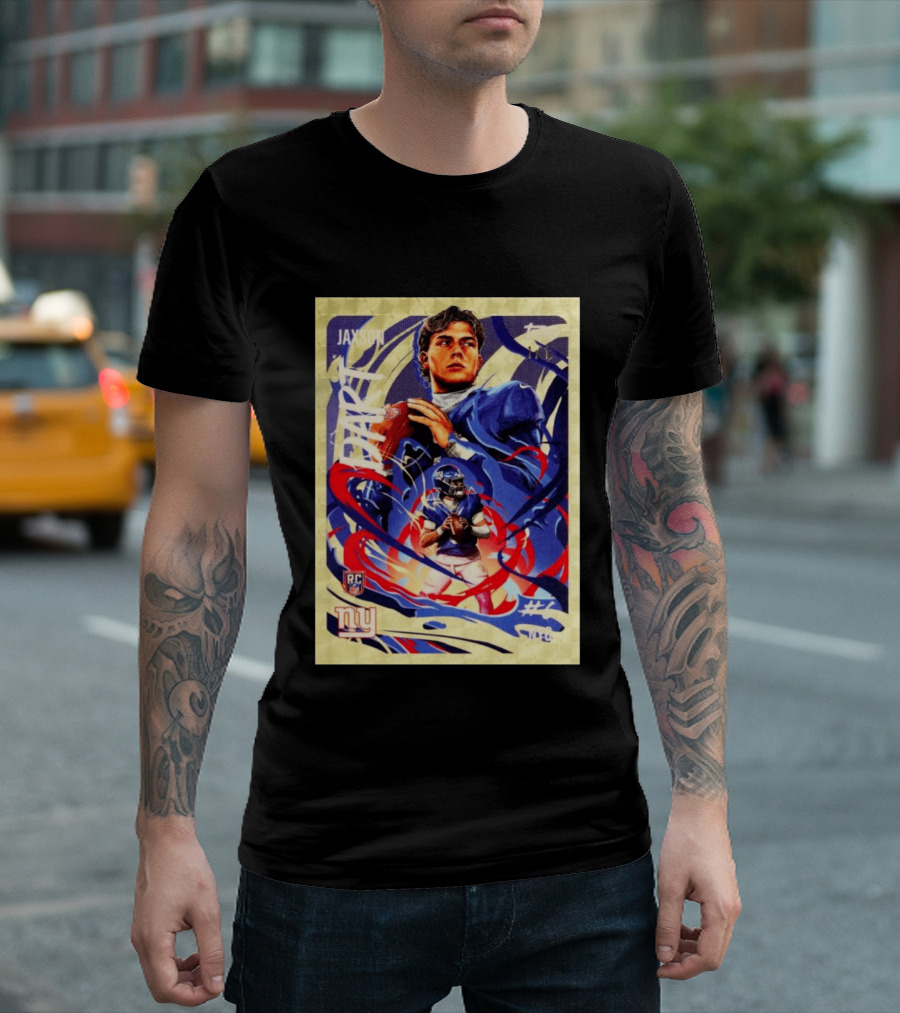 Jaxson Darts RC Ultra Violet Superfractor Topps NY Giants NFL Rookie Card T-Shirt