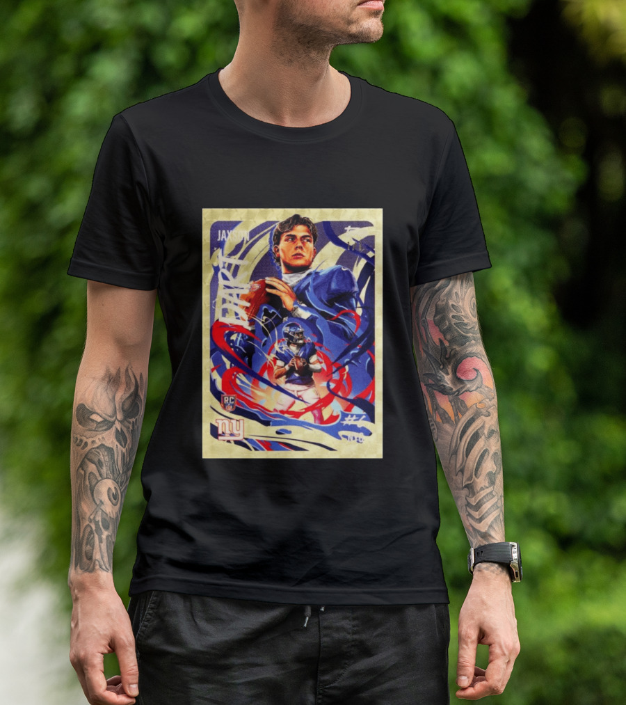 Jaxson Darts RC Ultra Violet Superfractor Topps NY Giants NFL Rookie Card T-Shirt
