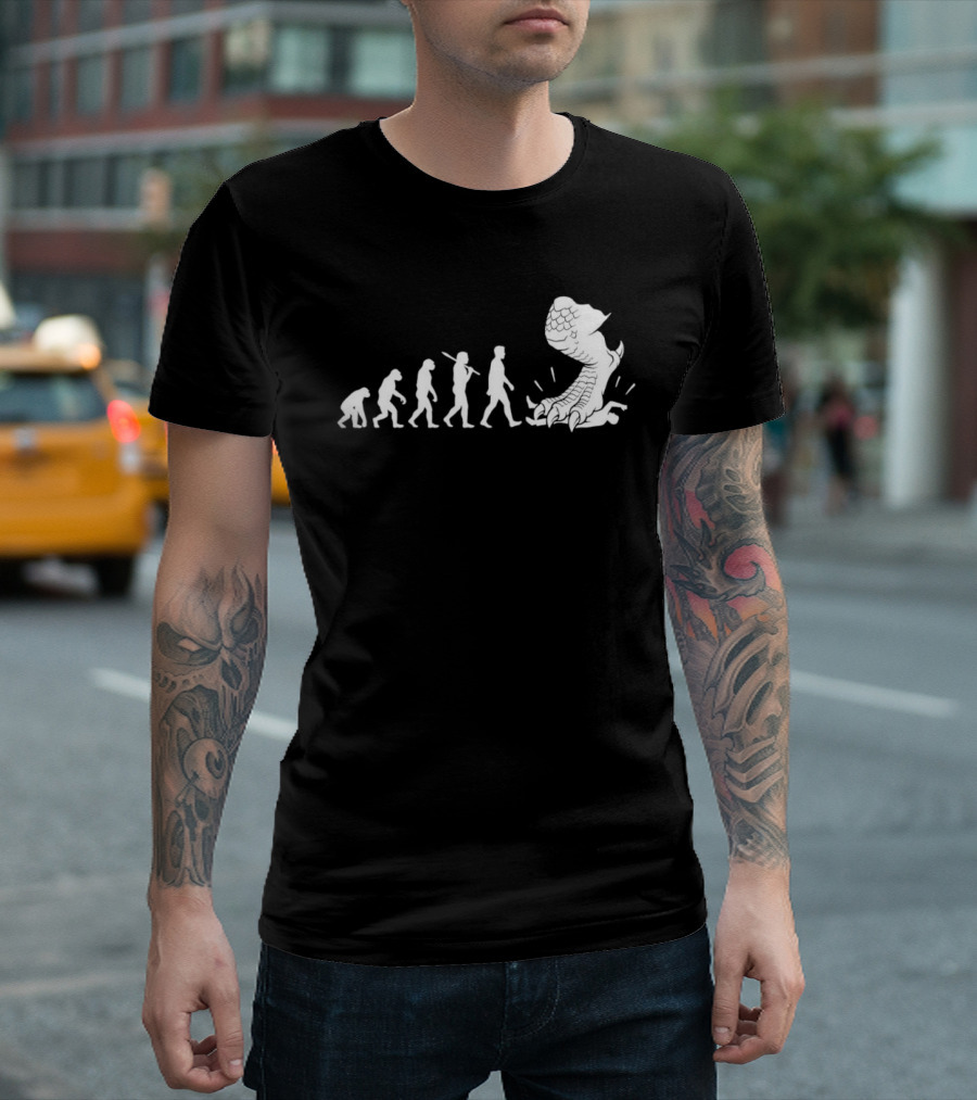 Evolution Mankind Ends With Dragon Foot Meme T-Shirt