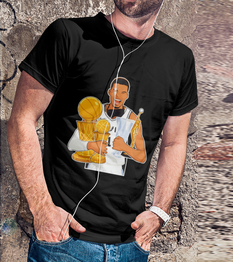 Victor Wembanyama Cartoon Trophy San Antonio Spurs MVP T-Shirt