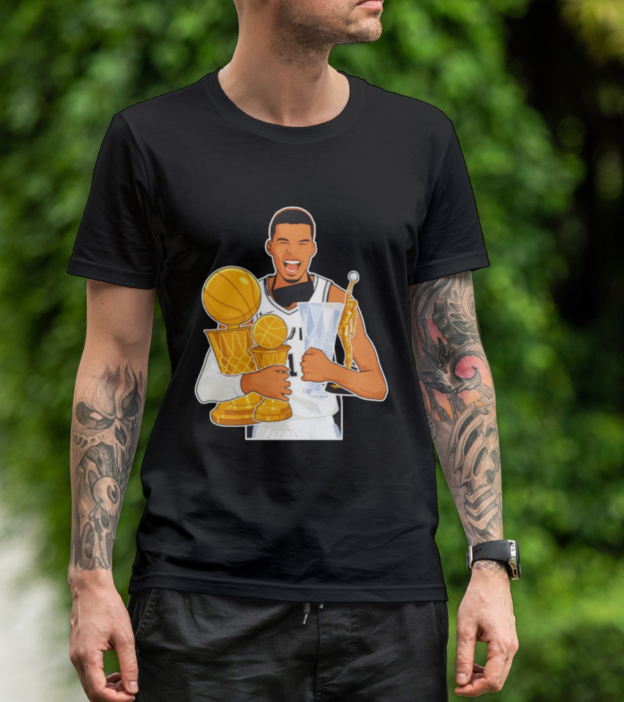 Victor Wembanyama Cartoon Trophy San Antonio Spurs MVP T-Shirt