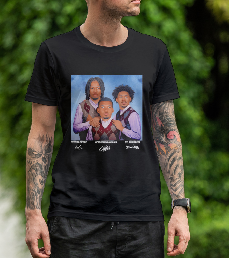 Victor Wembanyama Dylan Harper Stephon Castle Step Brothers San Antonio Spurs Signatures T-Shirt