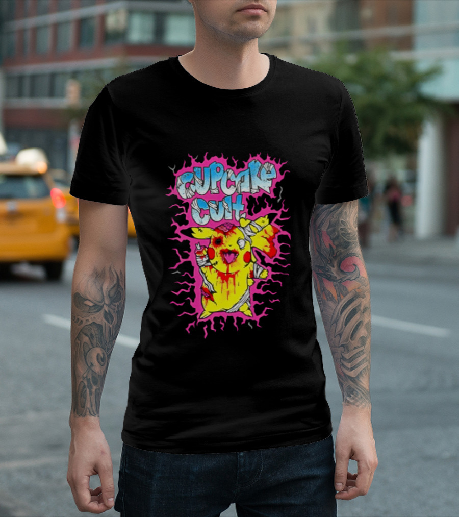 Zombie Pikachu Cupcake Cult Electric Aura Anime Fan Favorite T-Shirt