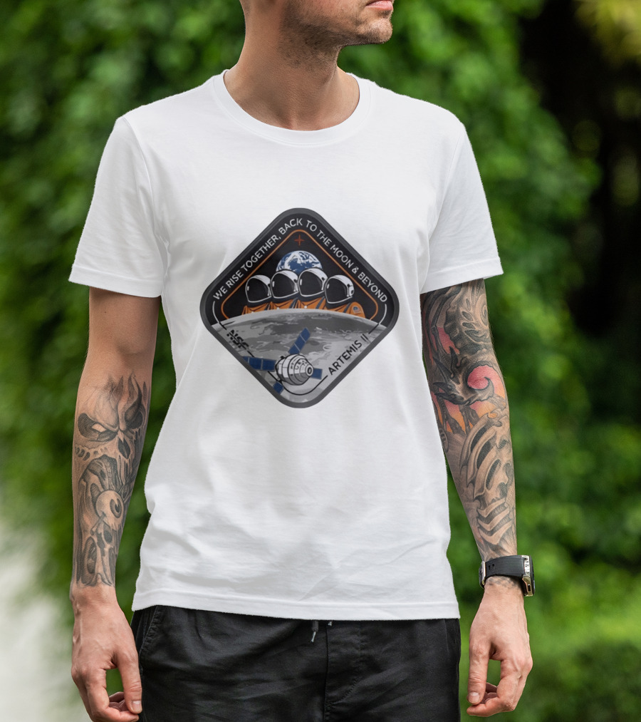 Reid Wiseman Victor Glover Christina Koch NASA Jeremy Hansen Artemis II We Rise Together Back To The Moon And Beyond T-Shirt