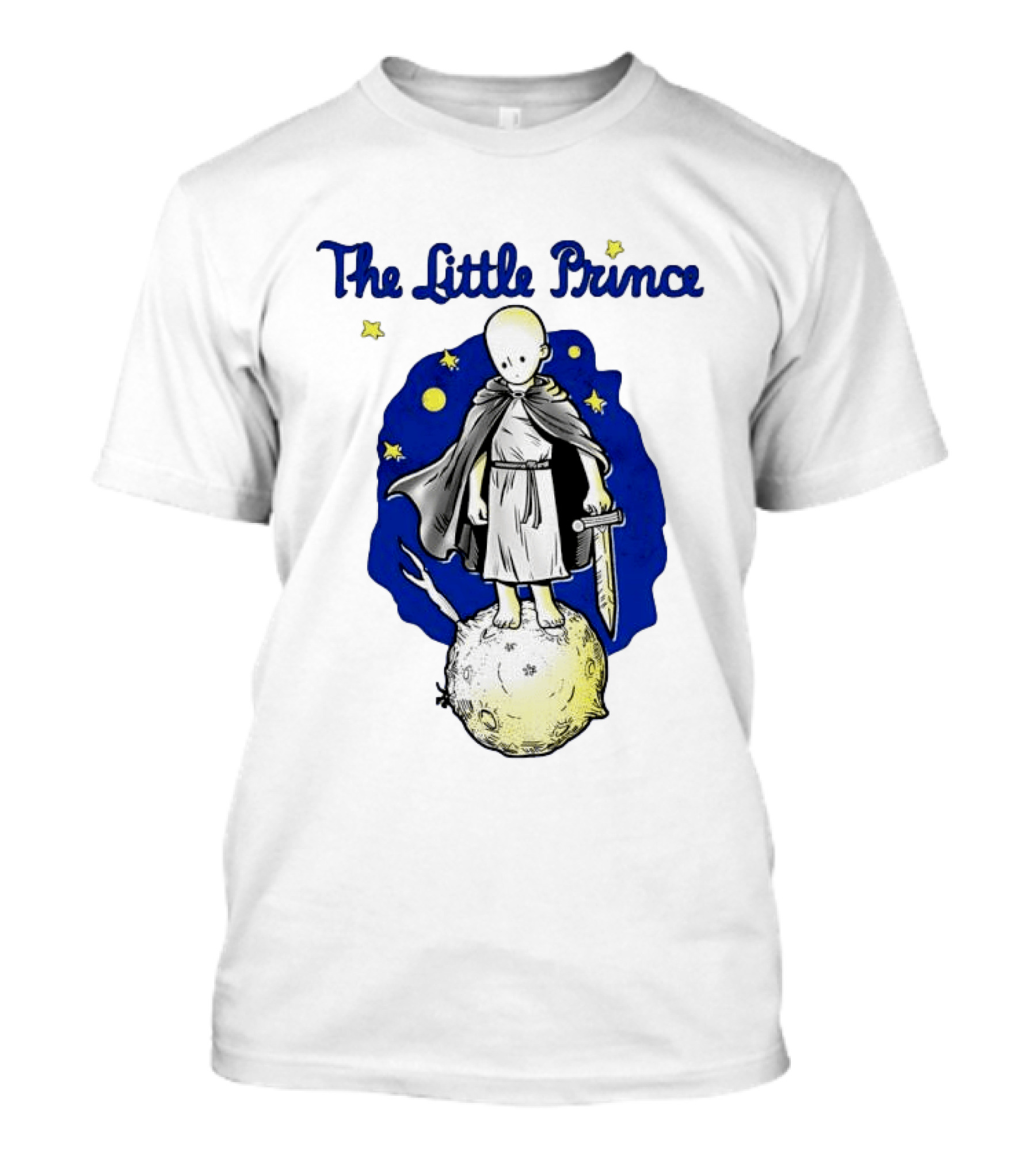 The Little Prince Standing On Asteroid B612 With Stars And Sword T-Shirt