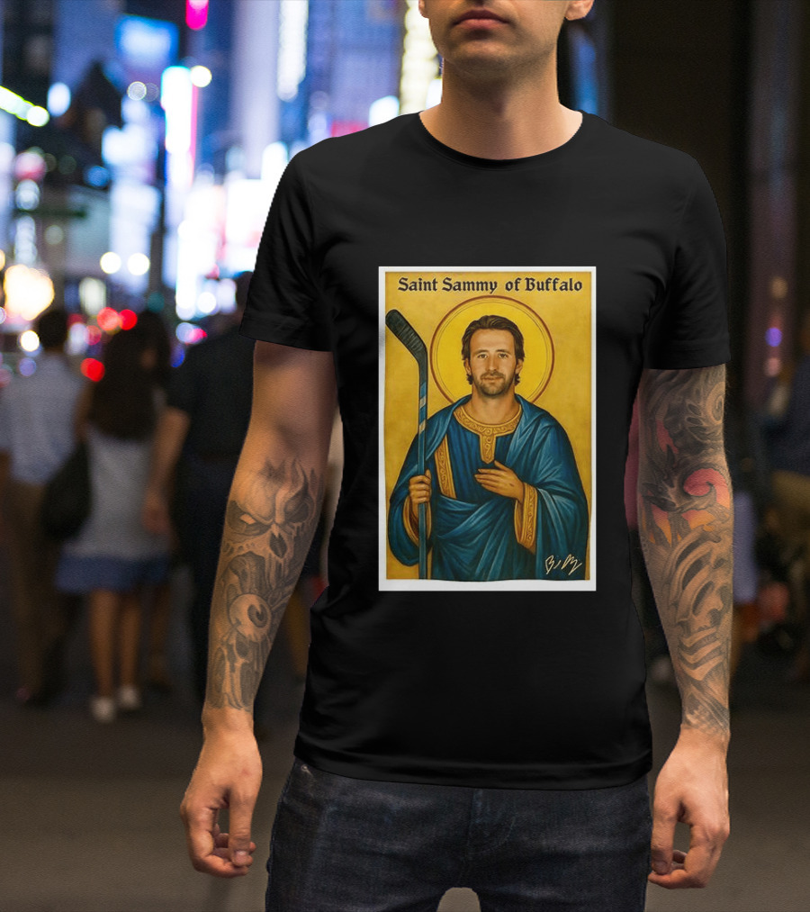 Saint Sammy Of Buffalo Hockey Player Icon NHL Buffalo Sabres T-Shirt