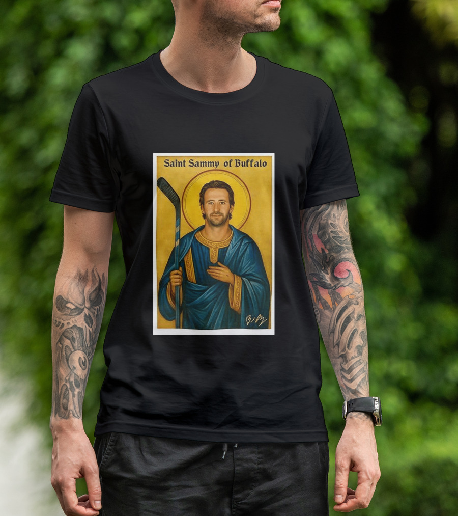 Saint Sammy Of Buffalo Hockey Player Icon NHL Buffalo Sabres T-Shirt