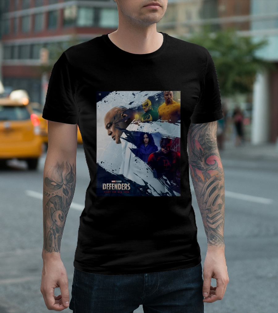 Marvel Television Defenders Fight For New York Heroes Assemble T-Shirt