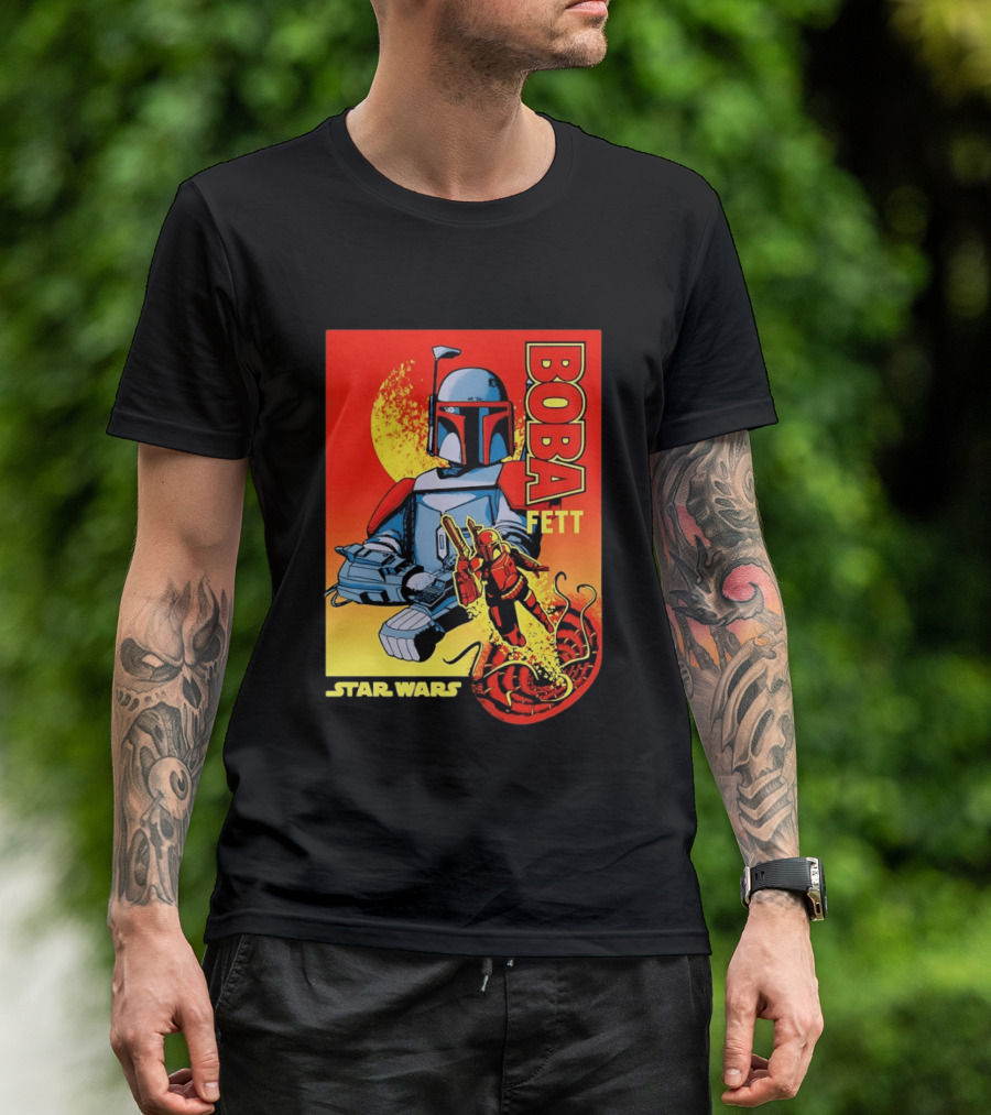 Star Wars Boba Fett Sarlacc Escape Retro Comic T-Shirt