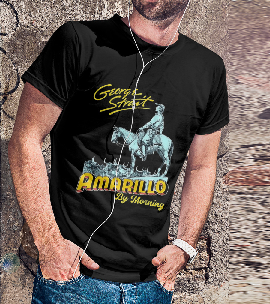 George Strait Amarillo By Morning Cowboy On Horse T-Shirt