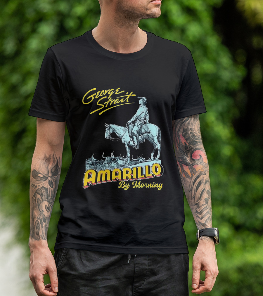 George Strait Amarillo By Morning Cowboy On Horse T-Shirt
