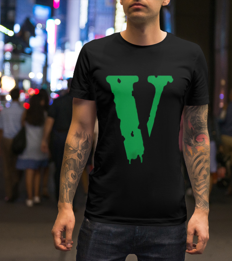 Vlone Friends Dripping Green V T-Shirt