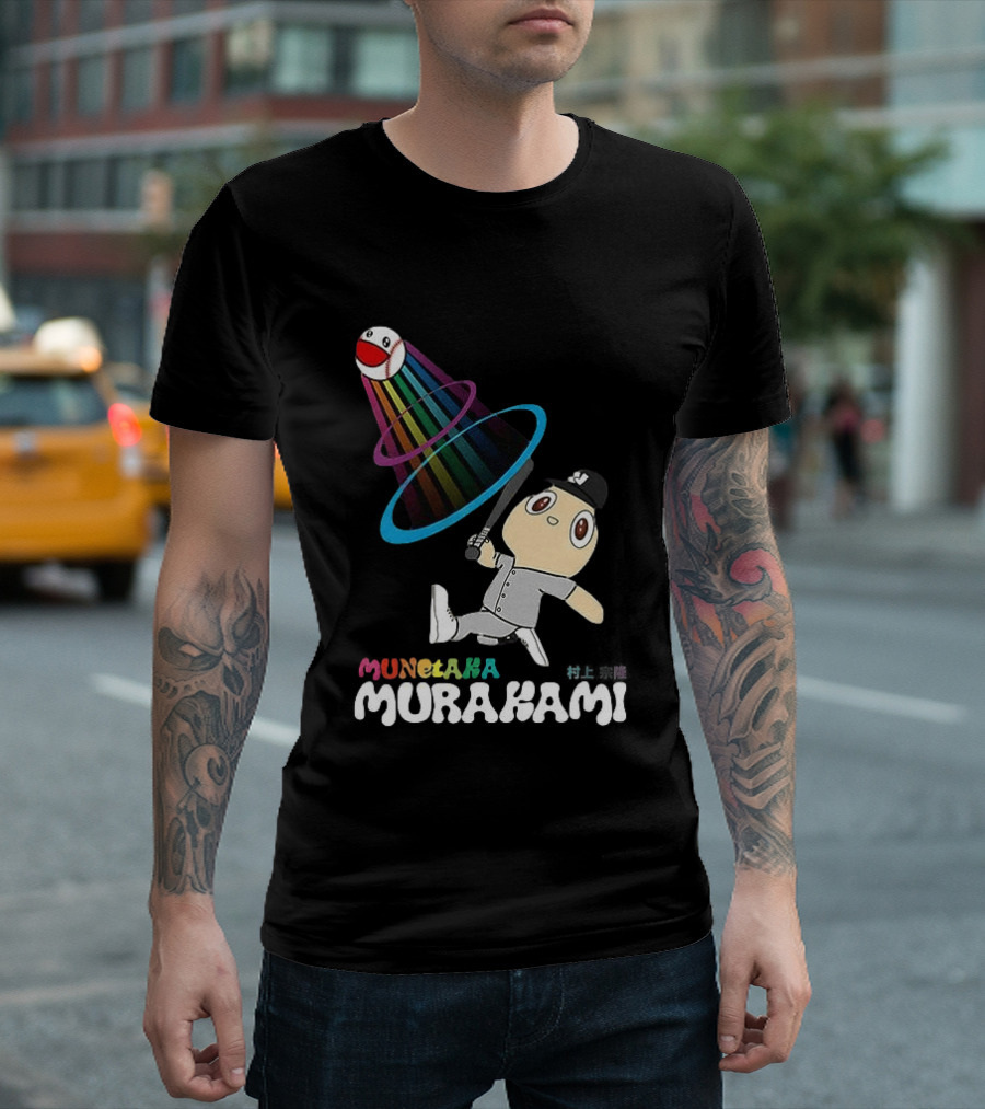 Munetaka Murakami Rainbow Baseball Character Swing T-Shirt