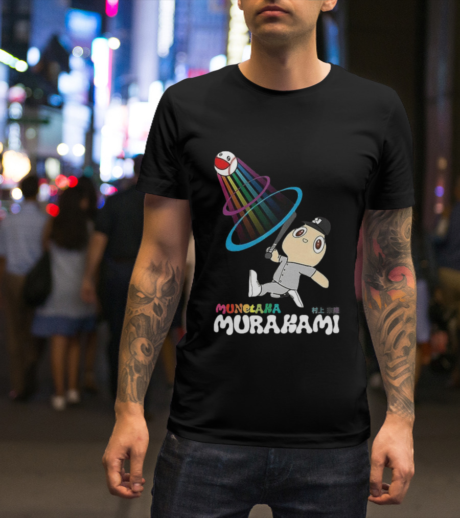 Munetaka Murakami Rainbow Baseball Character Swing T-Shirt