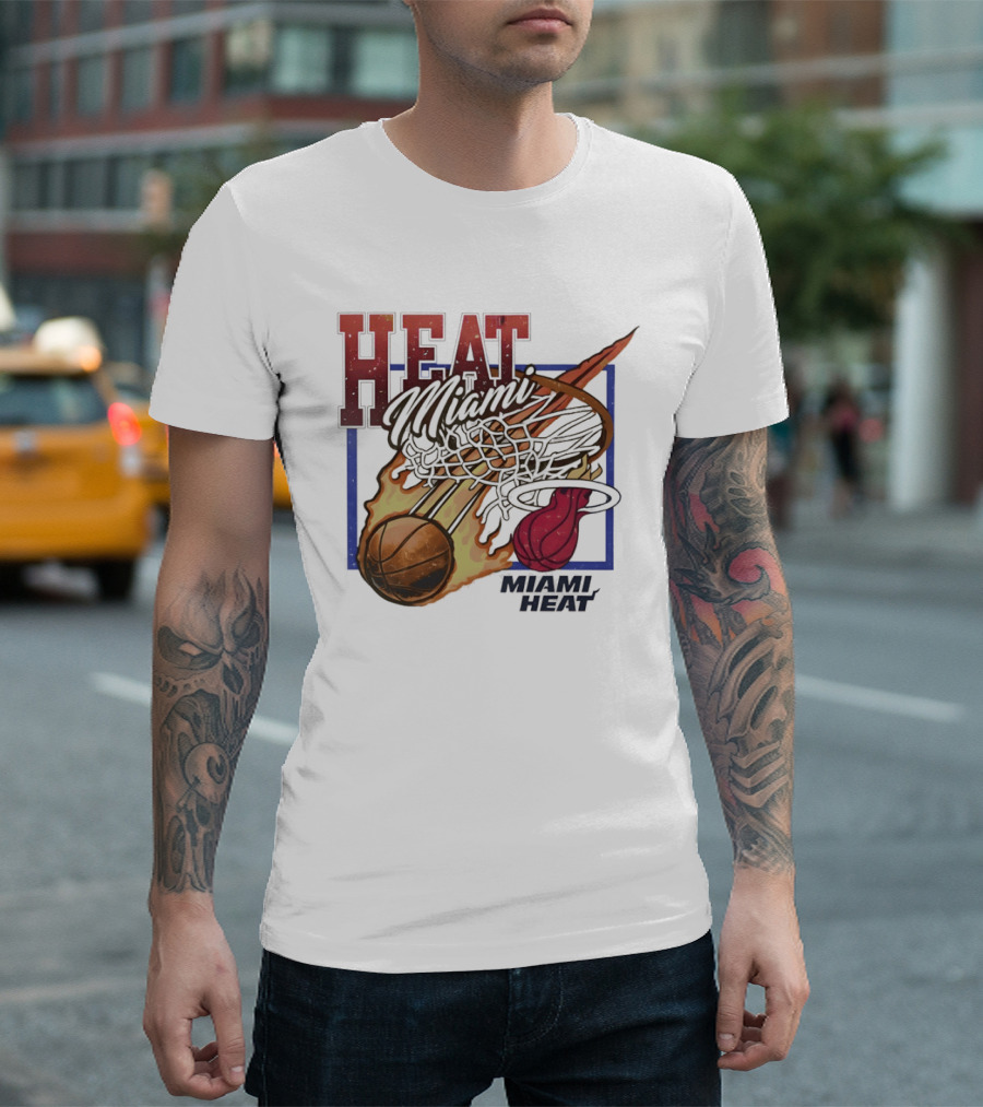 Bam Adebayo 83 Points Record Miami Heat Flaming Basketball GOAT Miami Heat T-Shirt