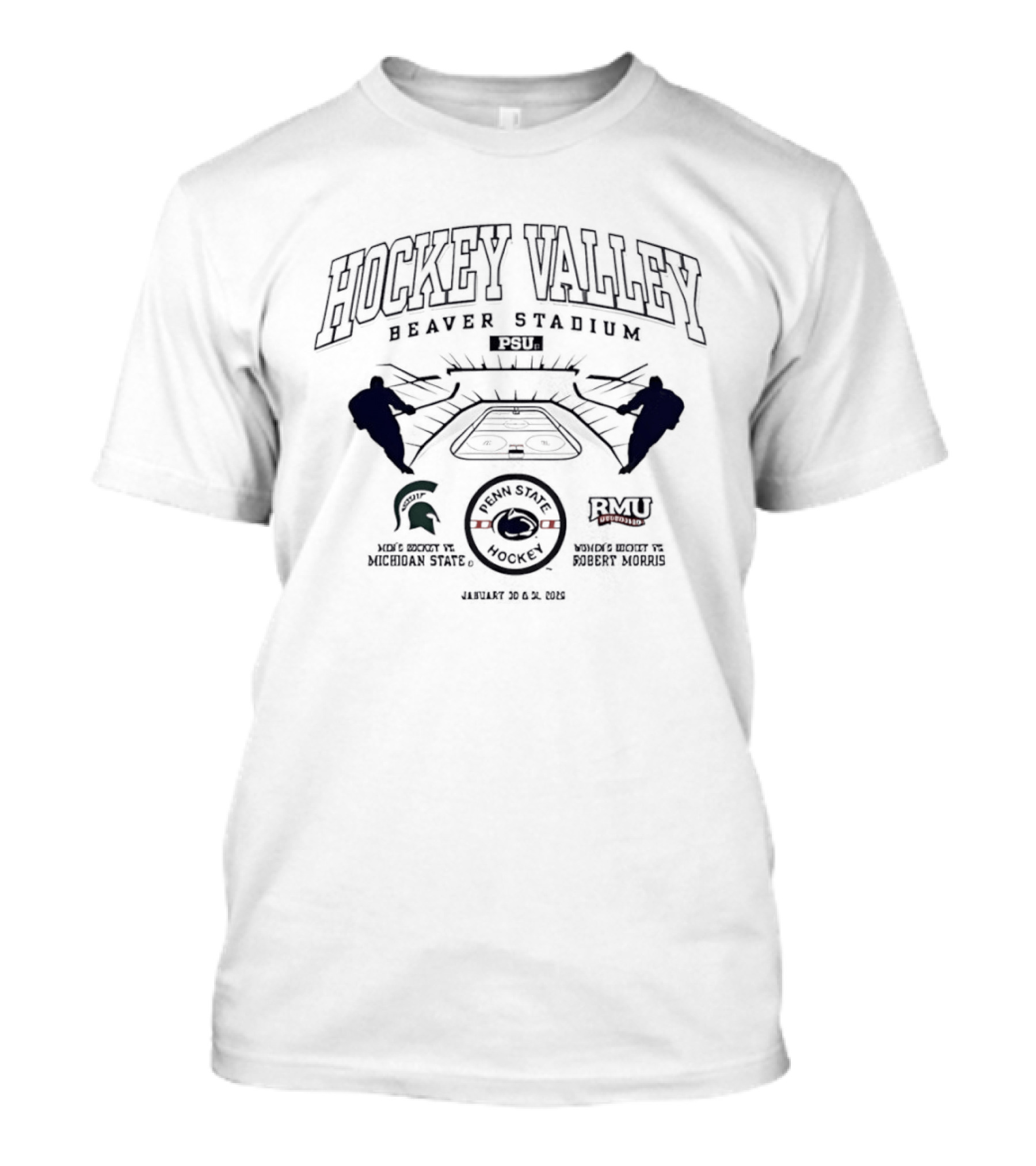 Beaver Stadium 2024 Hockey Valley Penn State Nittany Lions Vs Michigan State Spartans And Robert Morris T-Shirt