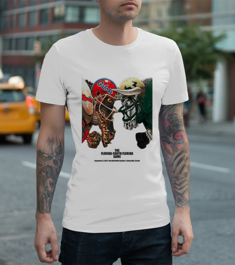 Florida Gators Vs South Florida Bulls Rivalry Helmets Showdown T-Shirt