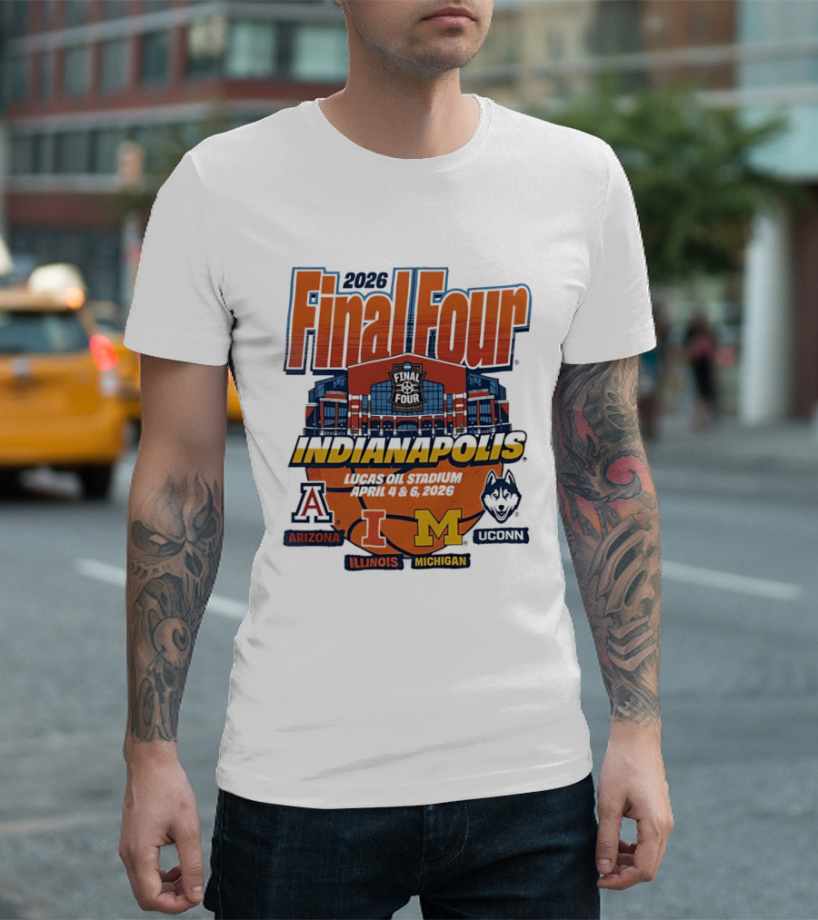 2026 Final Four Indianapolis Arizona Illinois Michigan Uconn T-Shirt