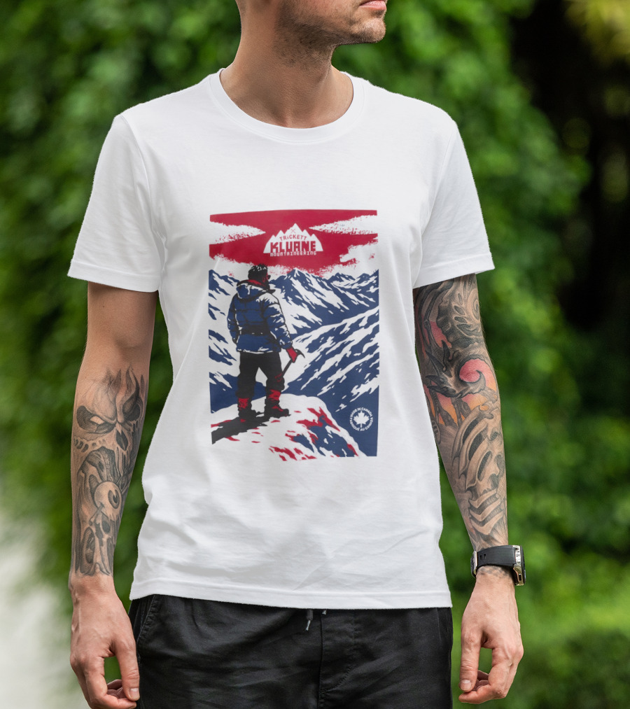 Kluane Mountaineering Adventure By Trickett Featuring Majestic Mountain Landscape T-Shirt