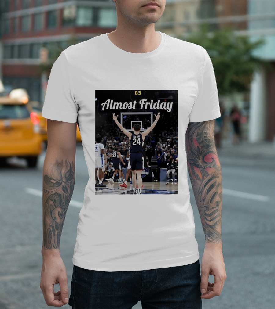 UConn Huskies March Madness Almost Friday Basketball Court Triumph T-Shirt