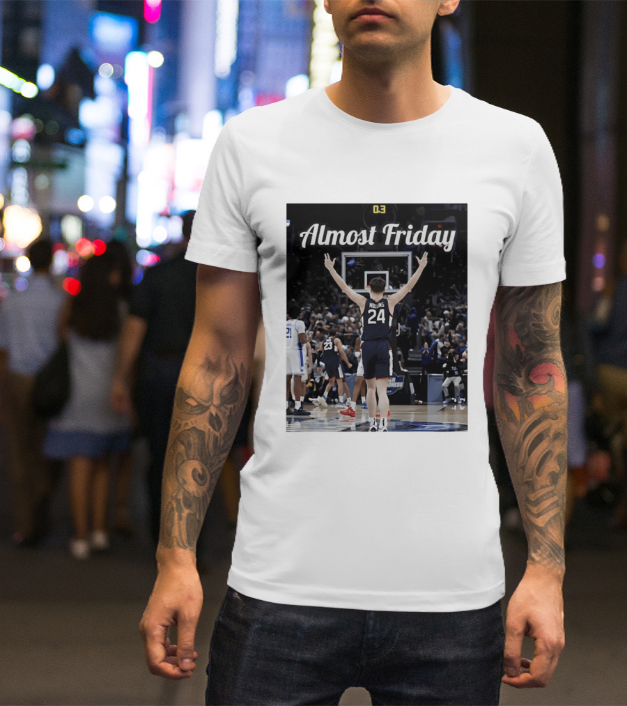 UConn Huskies March Madness Almost Friday Basketball Court Triumph T-Shirt