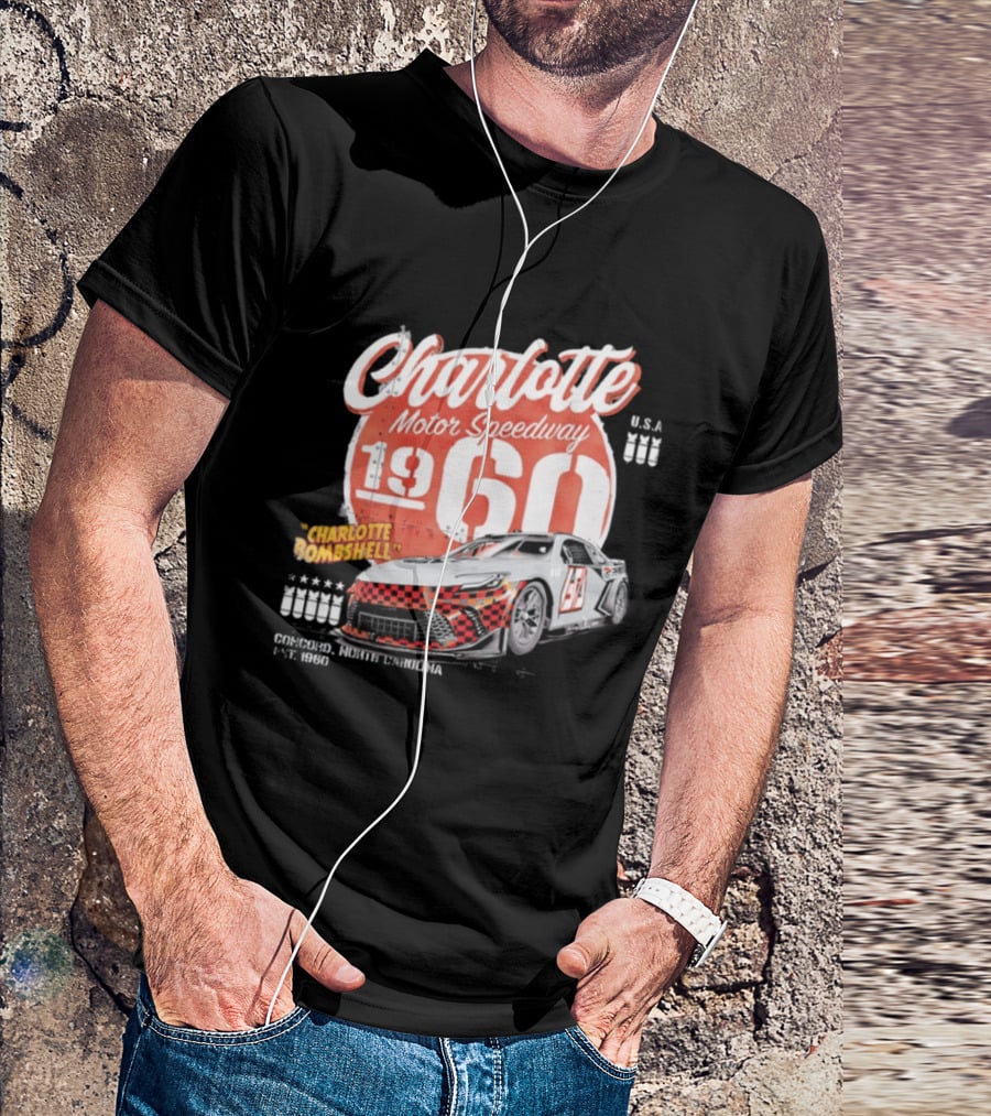 Charlotte Motor Speedway 1960 Bombshell Classic Racing USA T-Shirt
