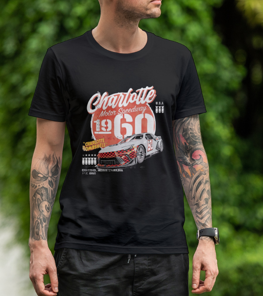 Charlotte Motor Speedway 1960 Bombshell Classic Racing USA T-Shirt