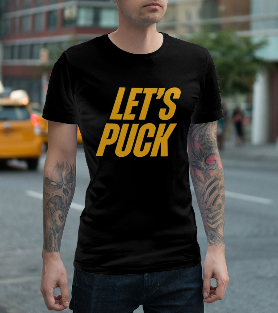 Heated Rivalry Let's Puck Bold Yellow T-Shirt