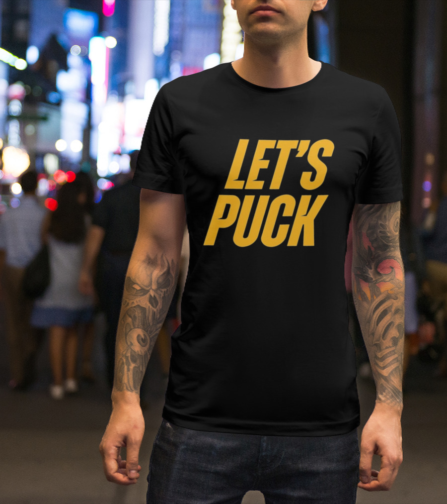Heated Rivalry Let's Puck Bold Yellow T-Shirt