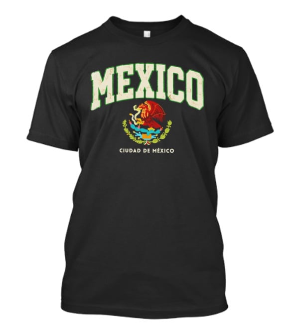 Mexico Ciudad De México 2026 Soccer Emblem With Mexican Coat Of Arms T-Shirt