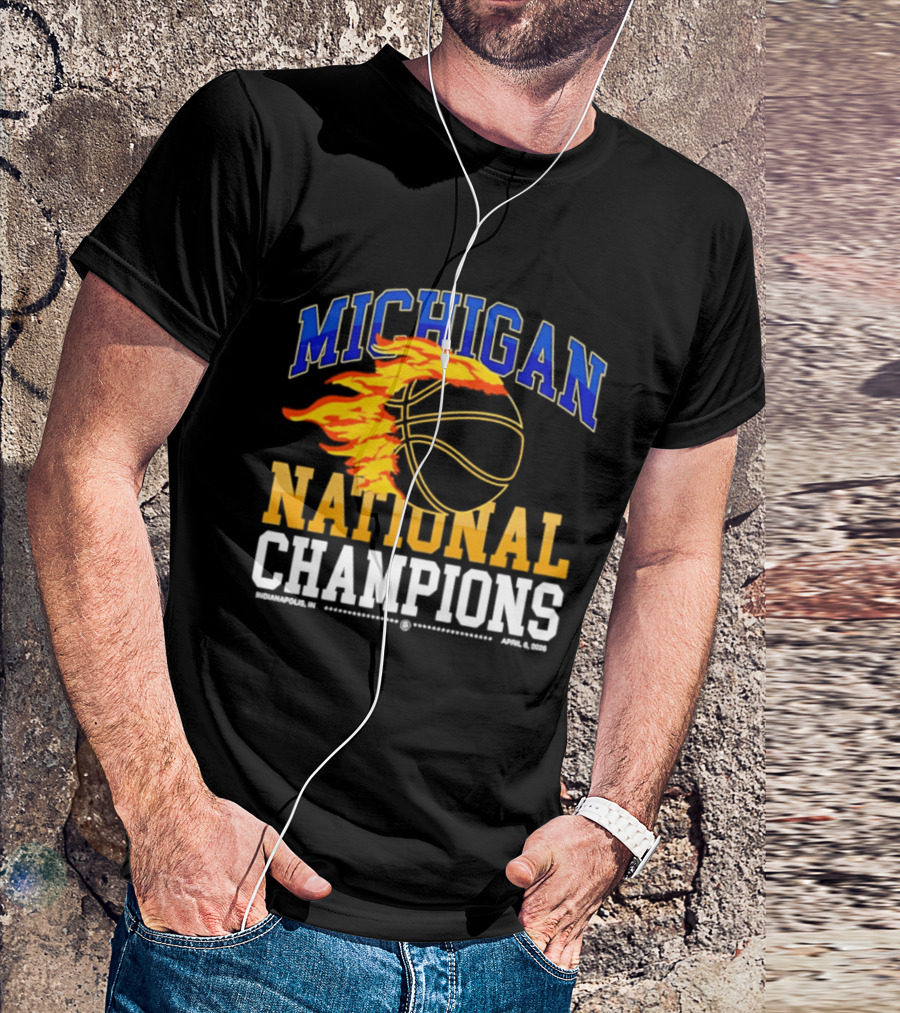 Michigan Basketball National Champions Fireball T-Shirt