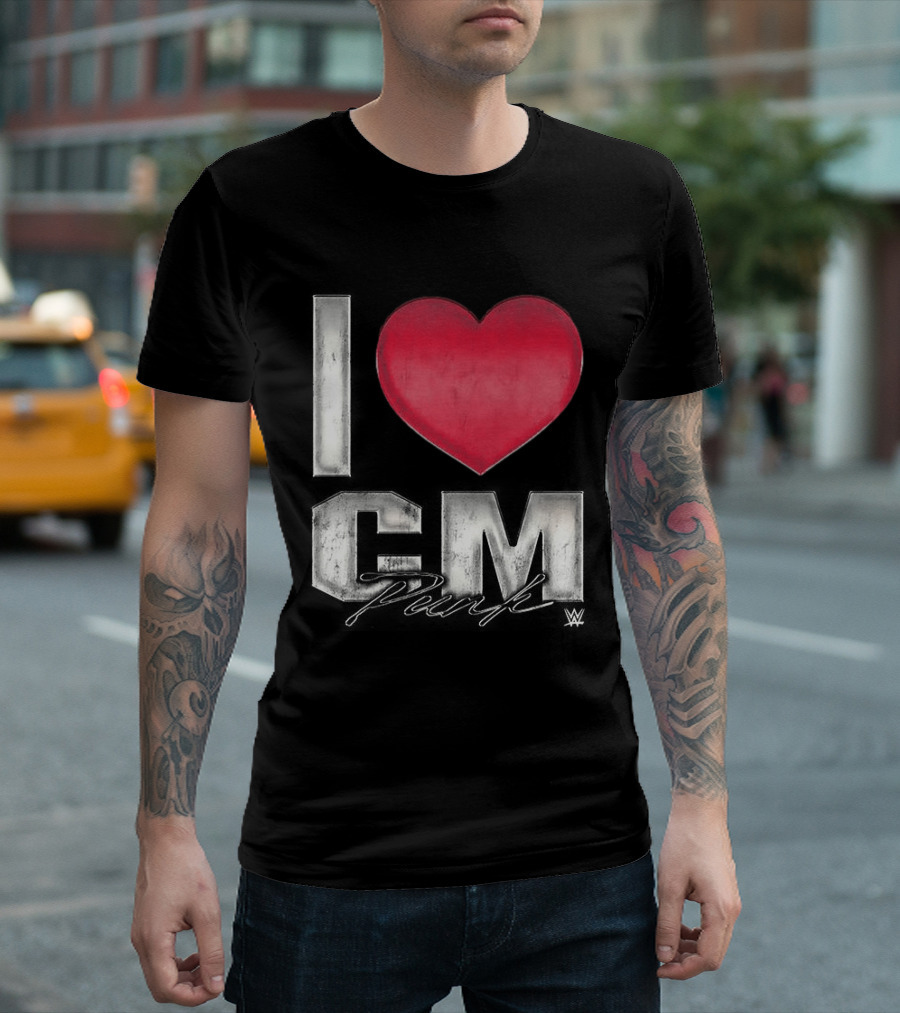 CM Punk I Heart WWE Love T-Shirt