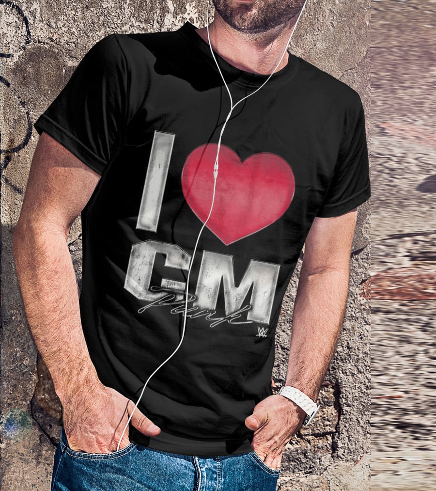 CM Punk I Heart WWE Love T-Shirt